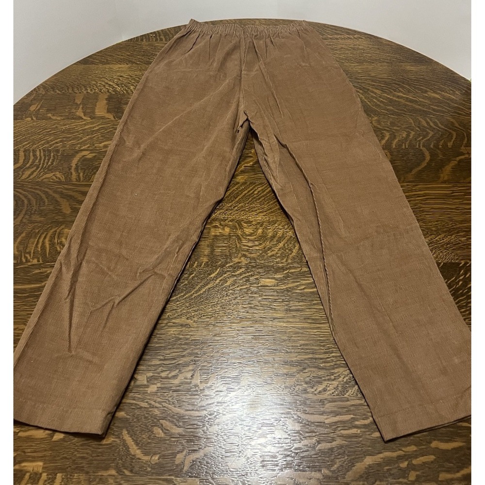 Vintage Sears Corduroy Pants‎ Womens 14P Brown USA Made Elastic Waist Talon - Picture 4 of 9